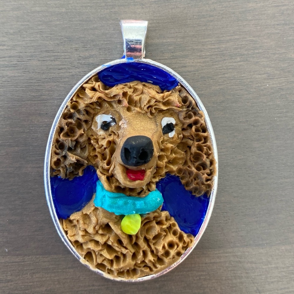 Doodle Dog Clay Pendant